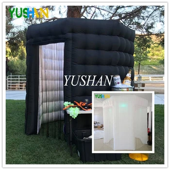 Best 2 Doors 8ft Inflatable Photo Booth Air Blower Octagon Photo Booth With LED Bulbs Lights Color Change Party Photo Booth Hot SaleS