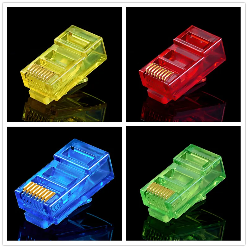 50 шт./корт. Цветной разъем Cat5e RJ45 8P8C Модульная кабельная головка Ethernet штекер