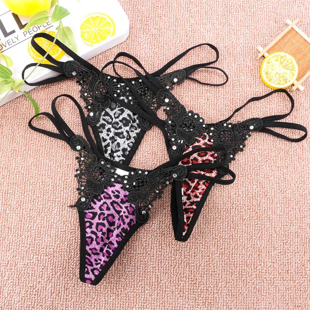 Новый дизайн сексуальные женские леопардовые сексуальные трусики G-String дышащие T-back трусики с низкой талией трусы