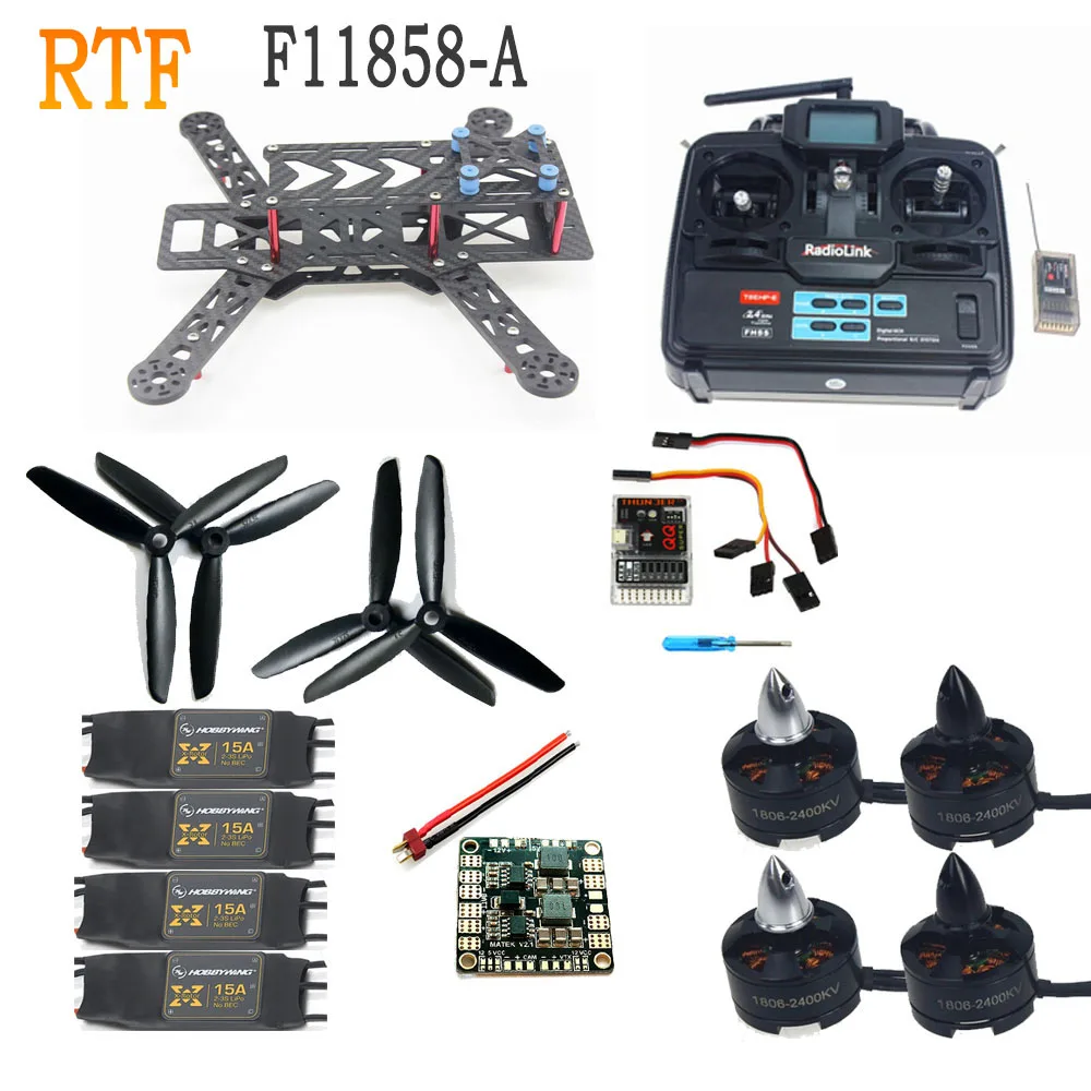 

250 PRO Carbon Fiber Mini H FPV Quadcopter RTF Kit with Radiolink T6EHP-E TX&RX NO Battery Charger F11858-A
