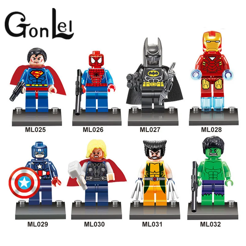 

8pc/lot Children's Building Blocks Toy Compatible Legoings Marvel City Superhero Spiderman Brick Birthday Gift