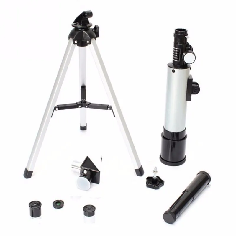 2016-F36050M-360-50mm-Refractive-Outdoor-Monocular-Astronomical-Telescope-With-Portable-Tripod-Spotting-Scope-Silver-Color