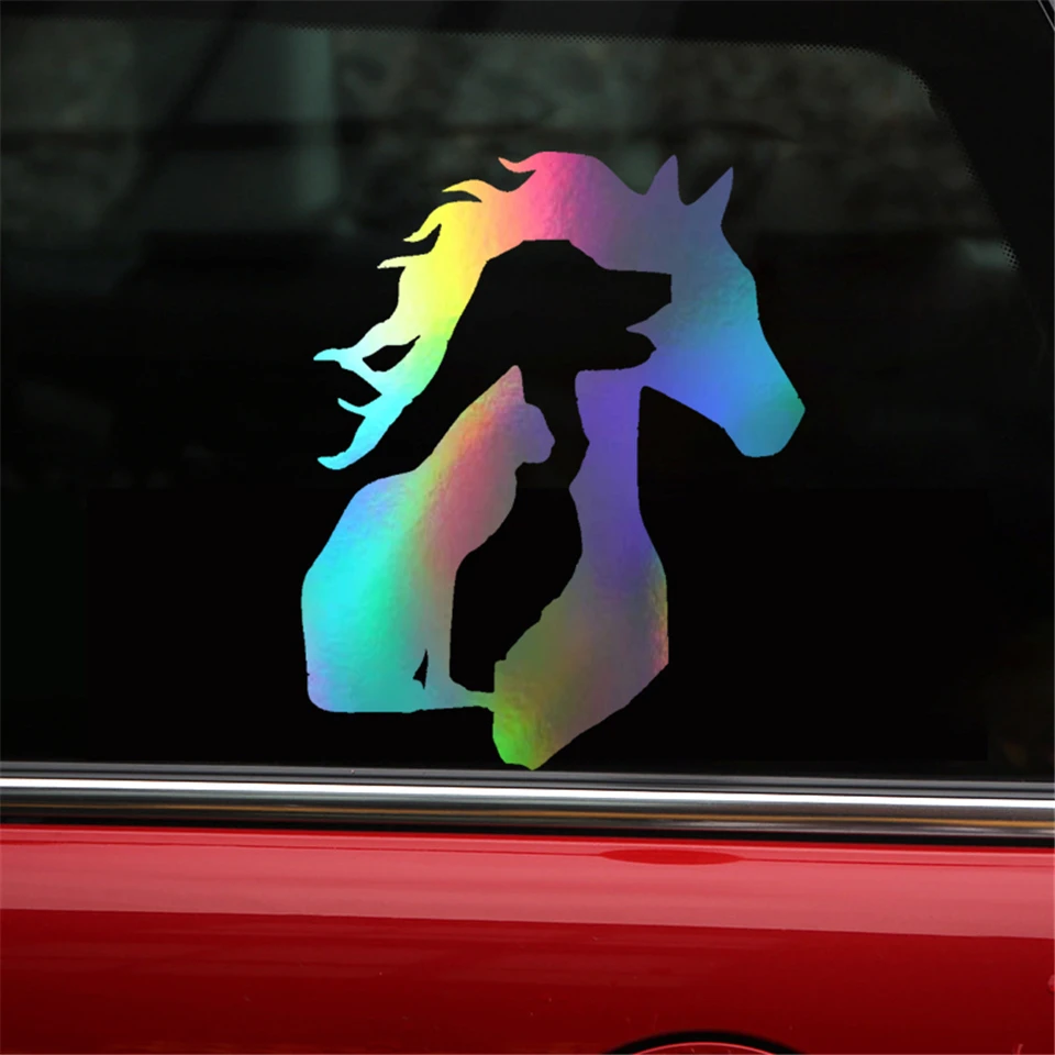ANIMAL LOVER Horse Dog Cat Car Sticker Vinyl Decal Funny Cartoon Car Accessories 12.515 (3)