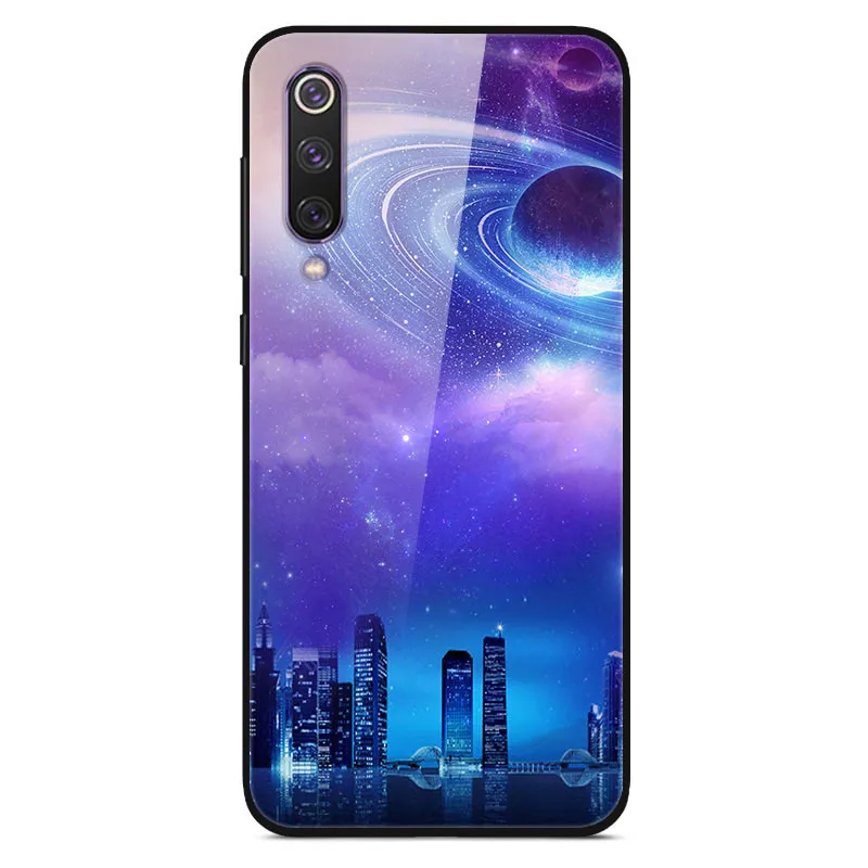 Чехол для Xiaomi mi 9 mi 9 T Pro из закаленного стекла с изображением планеты космос, стеклянный чехол для задней панели для Xiaomi mi 9 mi 9 SE 9 T Pro 9 T Coque Shell - Цвет: 01