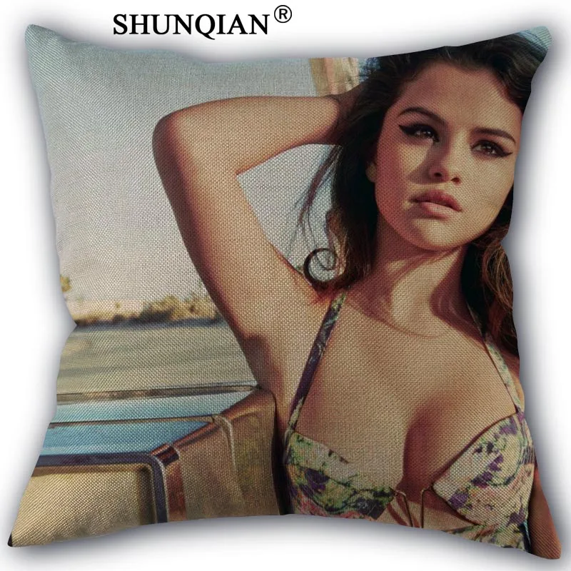 Pillowcase Selena gomez наволочка льняное белье квадратная Наволочка на молнии уникальный дизайн настроить вашу картинку 45x45 см с одной стороны - Цвет: Pillowcase