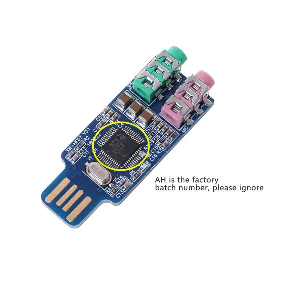

CM108 USB Drive Free Sound Card Laptop Computer External Sound Card Module JUL12 dropshipping