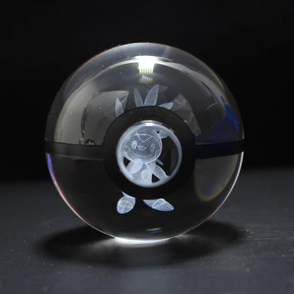 Очаровательные хрустальные 3D Chespin мяч экшн Фигурка Хрустальный Покемон го шар светодиодный ночник стенд