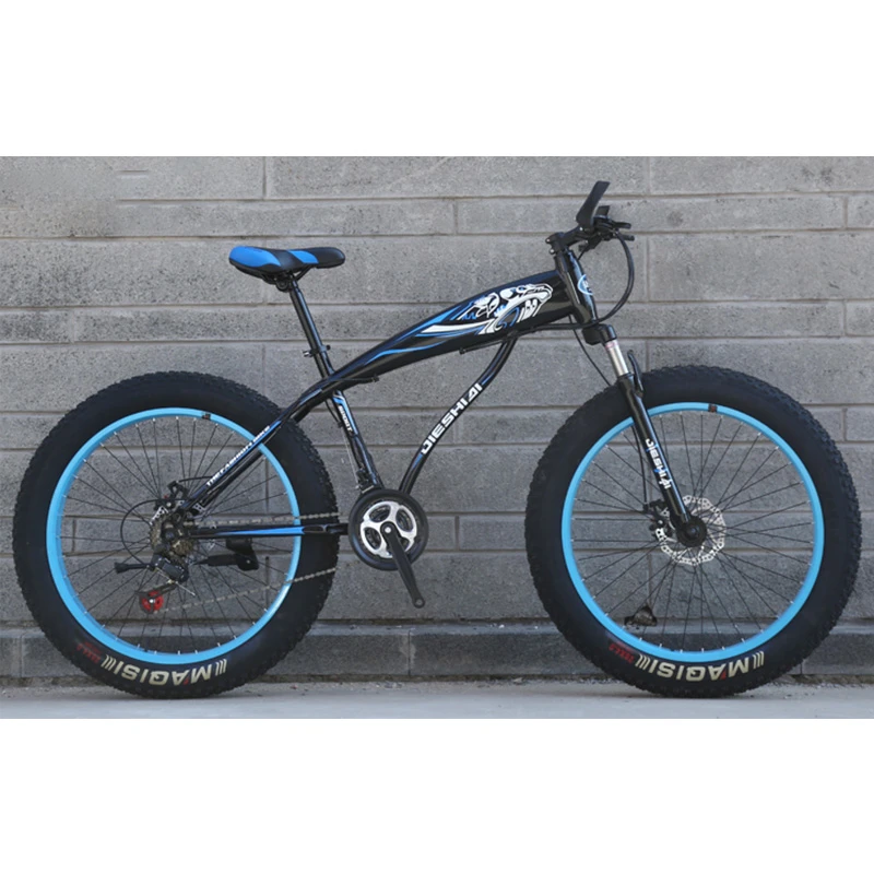 Discount Discounted Mountain Snow Bicycle Shock Absorption Double Disc Brake Wide Wheel Hollow Ring High Carbon Steel 24-Inch 21-Speed Multicolor 2020 1