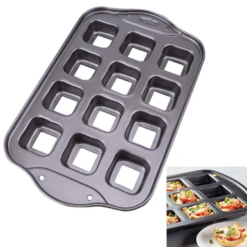 

12 Cavities Square Brownie Cake Mold Non-Stick Petite-Brownie Pan Bakeware Bar Baking Pan Cakes Bar-Cookies Baking Tray