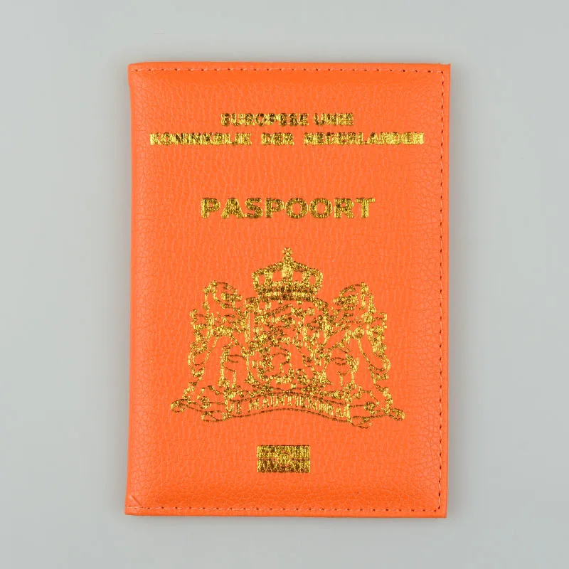 DIKEDAKU карамельный голландский Обложка для паспорта голландский мягкий PU кожаный женский чехол для паспорта держатель Фиолетовый унисекс чехол для паспорта - Цвет: Оранжевый