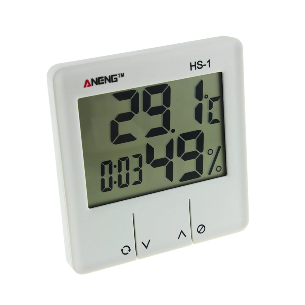 

White Protable HS-1 Digital LCD Weather Station Thermometer Hygrometer Electronic Temperature Humidity Meter Room Weather