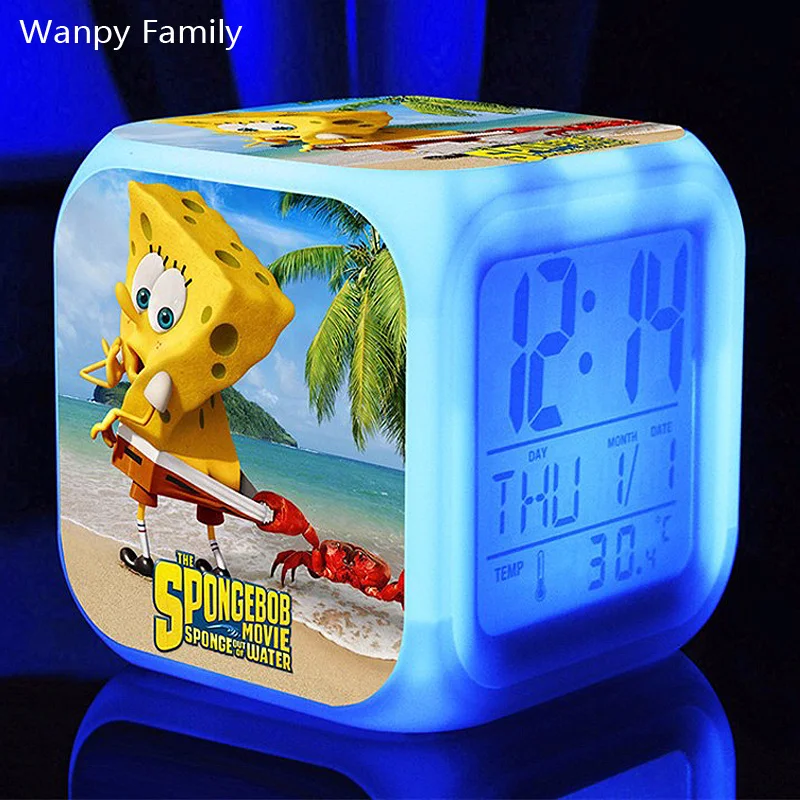 

Animated comedy SpongeBob Alarm Clocks,SpongeBob Digital Alarm Clocks,kids Birthday Gift Multifunction glowing LED alarm clocks