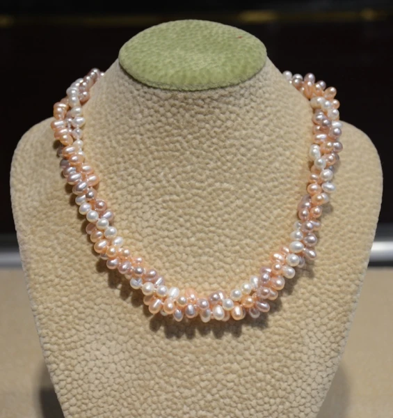 2017 New Arrival Hot Sale Popcorn Chain Collier Collares Maxi Necklace Natural Drilled Pearl Color Mix Woven For Women | Украшения и