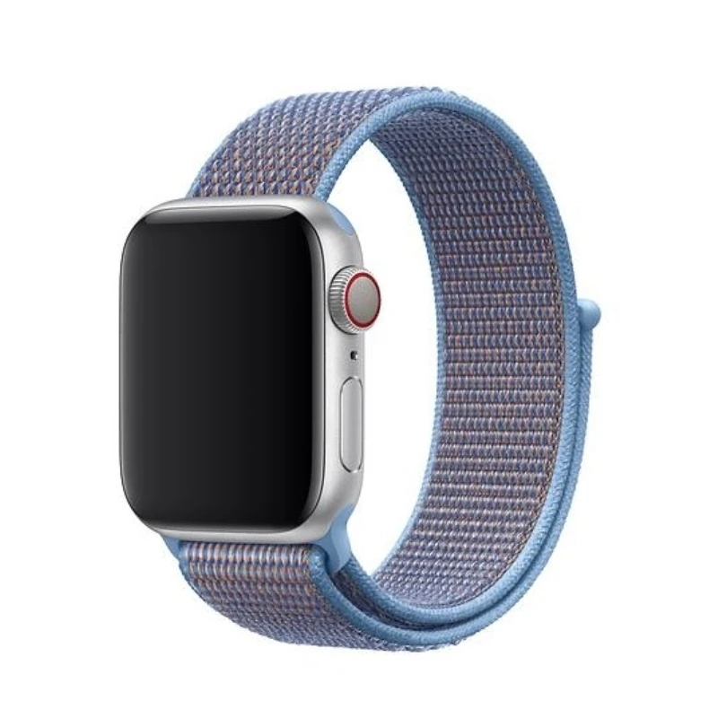 Спортивная петля ремешок для Apple Watch Band 4 3 44 мм 42 мм iWatch Band 2 1 40 мм 38 мм аксессуары красочный мягкий нейлоновый манжет браслет - Цвет ремешка: Cerulean