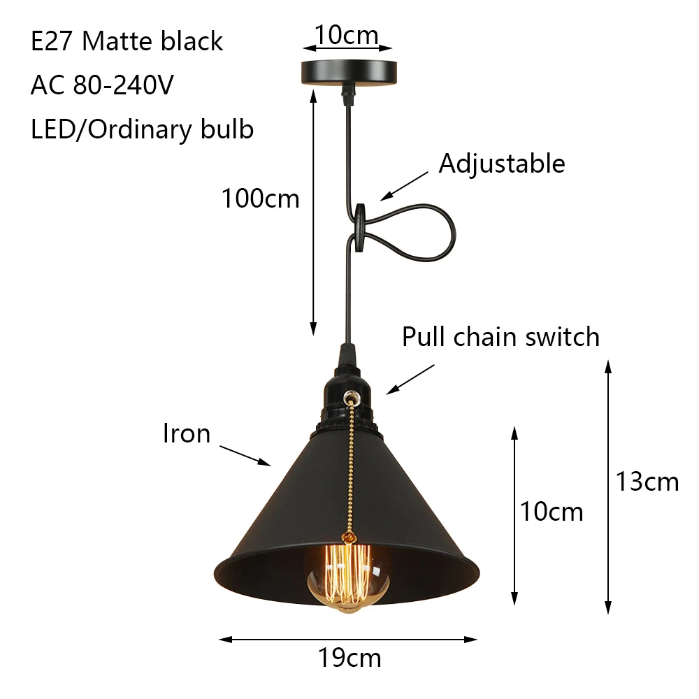 Современный Утюг роспись скандинавском стиле тянуть цепь переключатель подвесной светильник E27 светодио дный 220 В Творческий подвесной светильник кухонный зал hotel