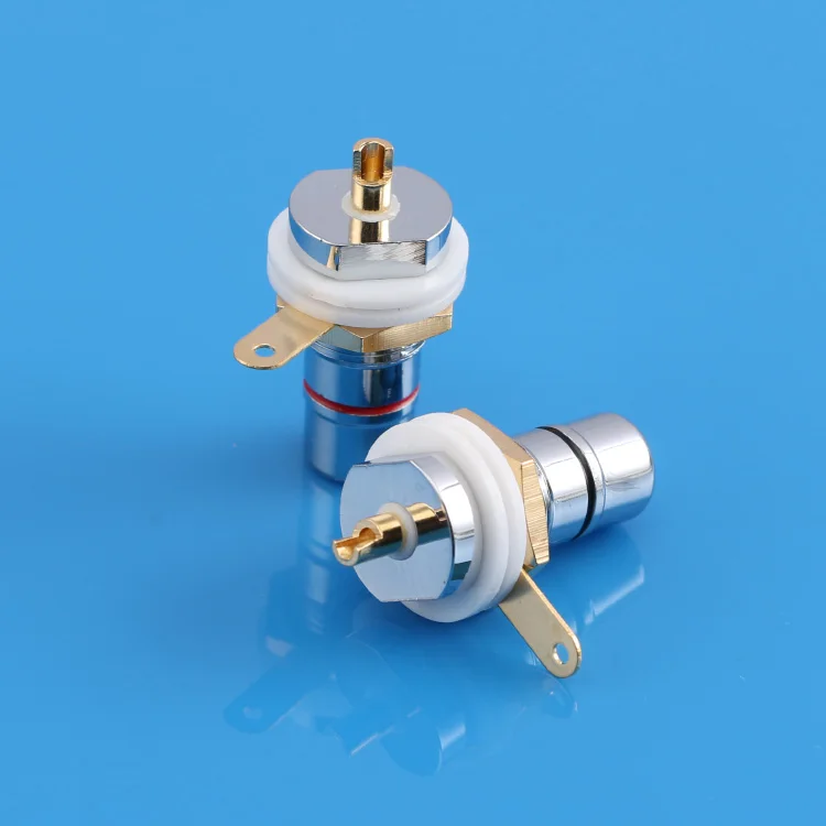 

10PCS Rhodium+Gold Plated RCA Socket Phono Chassis Female Panel Mount plug Audio Terminal HIFI AMP