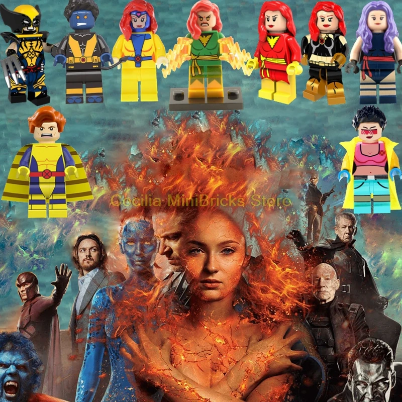 

Legoing Dark Phoenix X-Men Marvel Wolverine Jean Grey Figures Legoings Thanos Avengers Endgame Building Blocks Toys for Children
