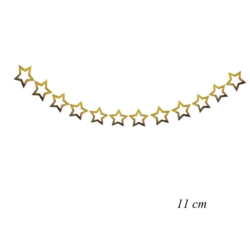 Gold Star 2 1 комплект золотой серебряный Рождественский баннер с блестками бумажные Звездные гирлянды детский душ с днем рождения/свадьбы вечерние украшения - Цвет: Gold Star 2