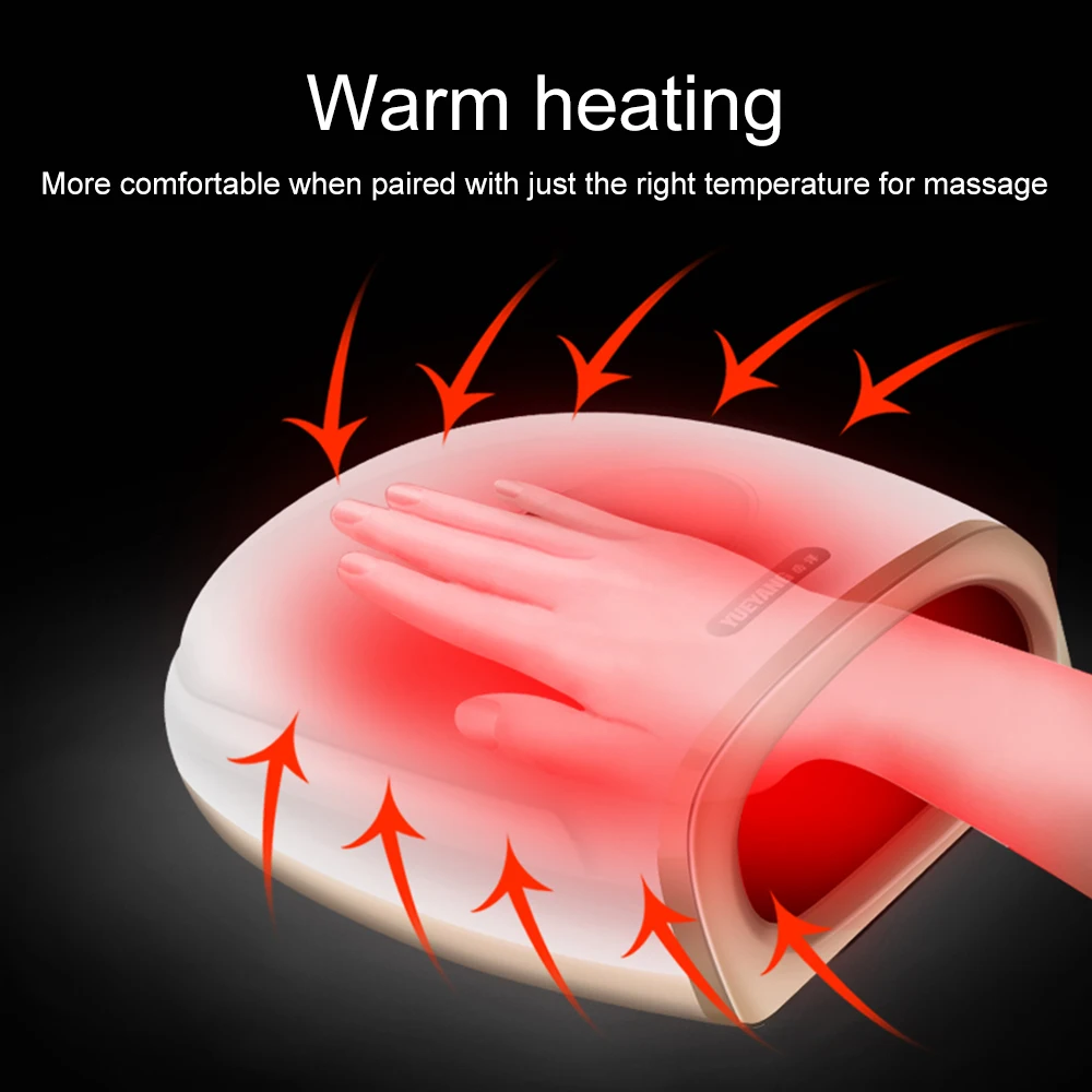 Heated Hand Massager Physiotherapy Equipment Pressotherapy Palm Massage Device Air Compression Finger Spa Pressure Apparatus