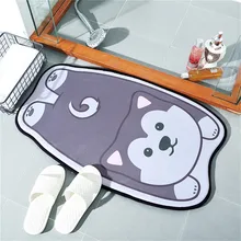 Домашние коврики, коврик для ванной, фланелевый Противоскользящий коврик с мультяшными животными, коврик для ванной комнаты, водопоглощающий Противоскользящий коврик#4A19