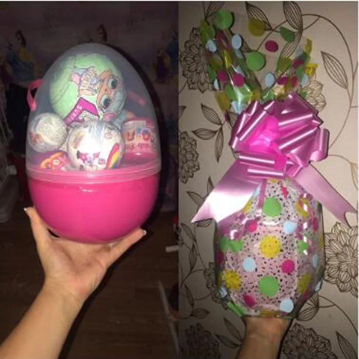 

4pcs 18*25cm Huge Plastic Easter Egg Gift Egg plastic candy boxes Baby Shower Christmas Decoration Box
