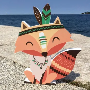 

iNS Nordic Cactus Fox Stickers for Kids Wood Cartoon Animal Wall Children's Room Decoration Bedroom Wardrobe Sticker Furniture