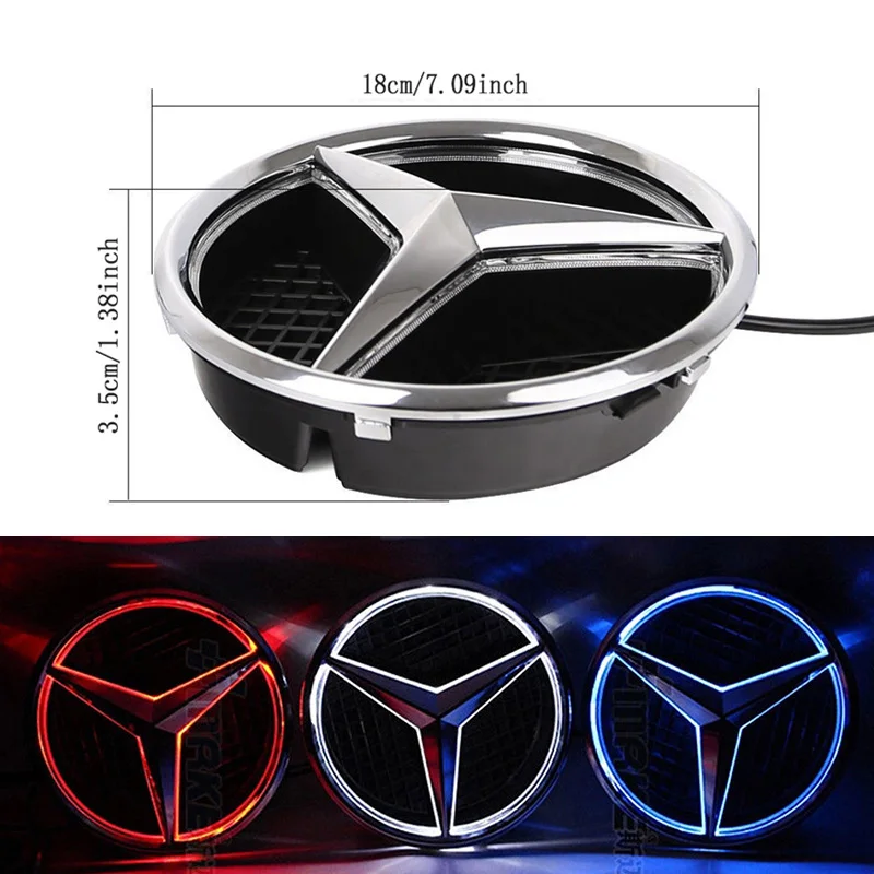 SITAILE Car LED Front Grille Logo Light for Mercedes Benz W205 W212 2013-2015 Year 18cm/7.09inch Emblem Badge Light Blue R SITAILE Car LED Front Grille Logo Light for Mercedes Benz W205 W212 2013-2015 Year 18cm/7.09inch Emblem Badge Light Blue R