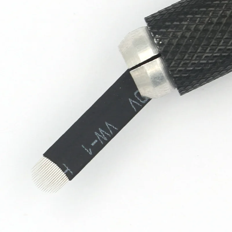 100 шт. черный Microblading иглы 0,20 мм U Форма 18 контакты лезвия профессиональные для постоянного Microblading вышивка ручка