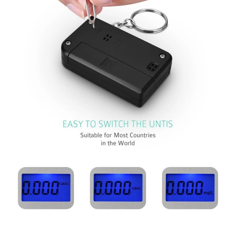 2019 جهاز اختبار رقمي نسبة الكحول رقمي البسيطة المفاتيح المحمولة الكحول مع LCD EK-300