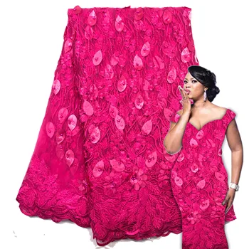 

sky blue lace fabric 3d flowers tissus africains guipure tulles perlage high quality french net lace for wedding5yard/lot AMZ032