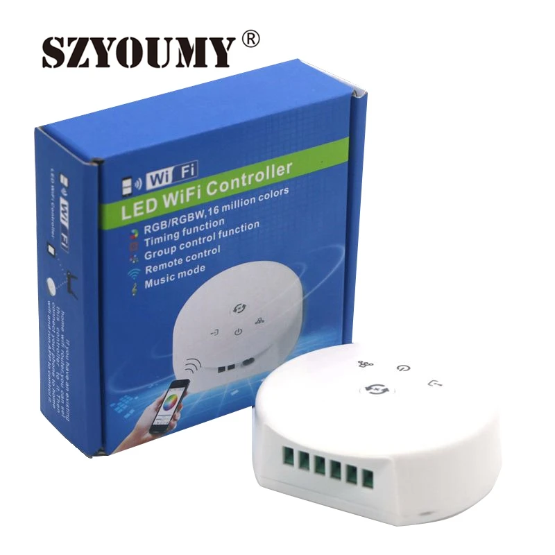 

SZYOUMY NEW UFO MINI WIFI led controller DC12-24V RGB/RGBW Timing Function Group Music Mode 16million colors LED wifi controller
