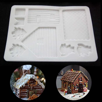 

2018 New Creative DIY Silicone Christmas House Xmas Cake DIY Mold Baking Tools Chocolate Candy Cookies Decor Cake Mold