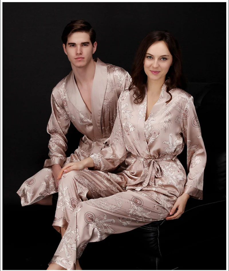 MOVOKAKA халат наборы для влюбленных пижамы шелковые халаты свадебные сексуальные пижамы шелковые халаты для женщин плюс халат размера мужчины женщины домашняя одежда