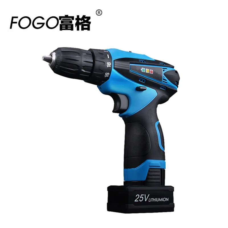 

FOGO 25v Rechargeable Lithium Battery charging Cordless drill hand Torque Electric Drill bits Electric Screwdriver power tools