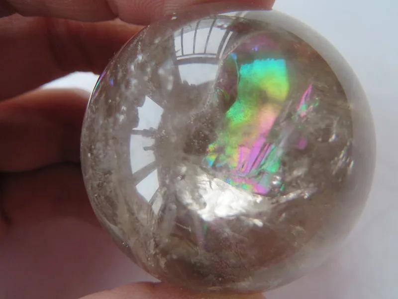 Природный дымчатый кварц радуги круглые кристаллы Orb Healing 75 г