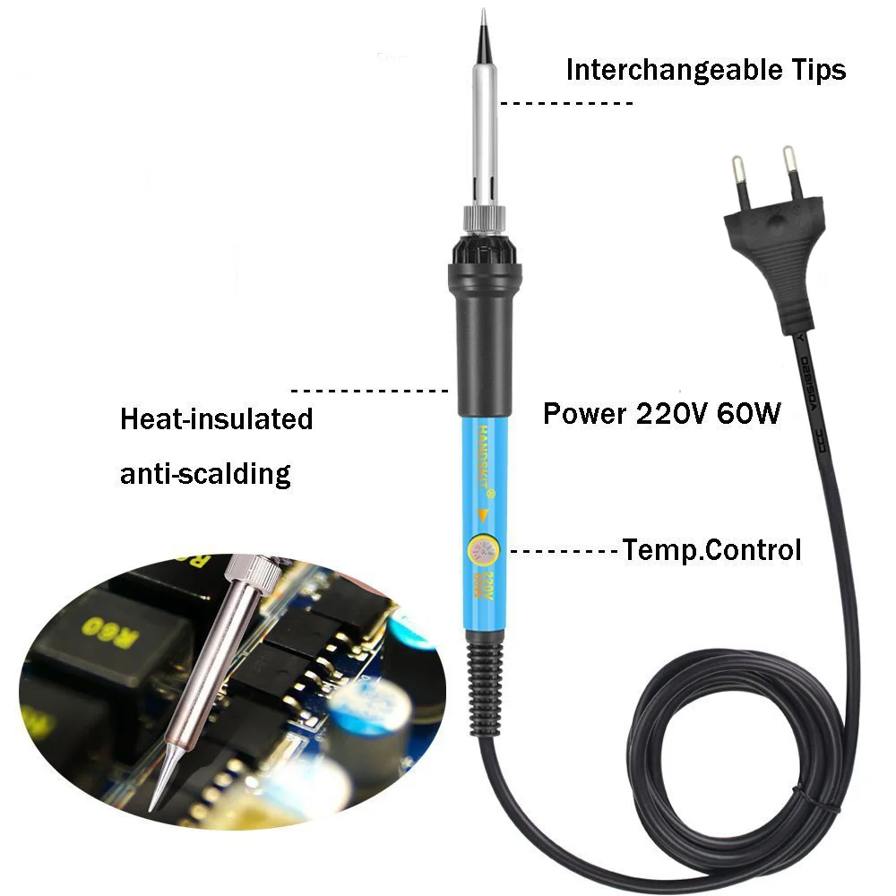 Паяльник 220 В/110 В, набор паяльников 60 Вт, паяльная станция с регулируемой температурой, набор паяльников для сжигания древесины, сварочные инструменты hakko