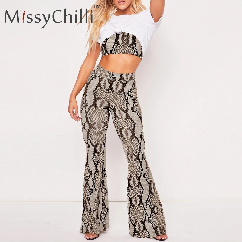 MissyChilli Snake print two-piece suit jumpsuit rompers Women long playsuit elegant jumpsuits Autumn winter sexy party overalls