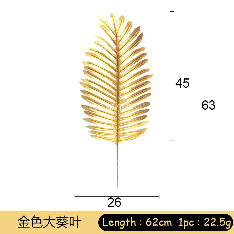 1 шт., золотые листья из ротанга, свадебные украшения, искусственные растения, ткань, искусственные листья монстеры, настенные украшения для дома, вечерние принадлежности - Цвет: 1-L Leaf