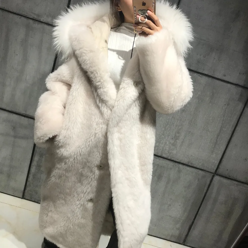 Buy women wool fur coat hooded quality women wool coat