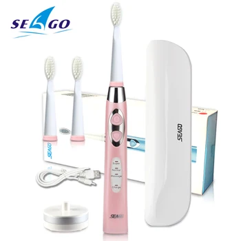 

SEAGO Rechargeable Toothbrush Sonic Powerful Cleaning Electric Toothbrushes with Storage Case Fits for Trip Travel Set