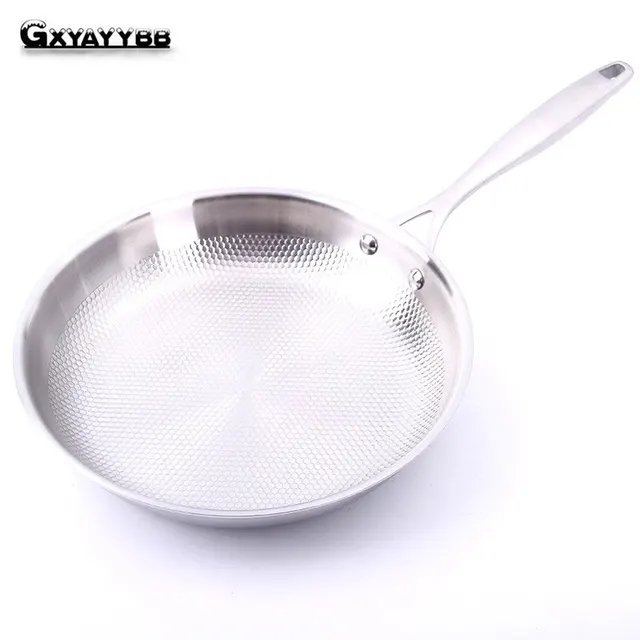 GXYAYYBB Stainless Steel Frying Pan Uncoated Non Stick Skillet Pan With