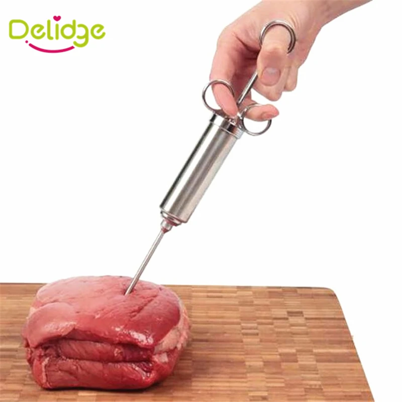Шприц для мяса птицы барбекю из нержавеющей стали|injector needle|marinade injector flavor syringeinjector