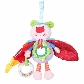 

Hot Baby Rattle Toys Crib Haning Toys Doll Infant Stroller Washable Squeaker Car Mobiles Kids Hanging Crib Toys With Rattle Ring