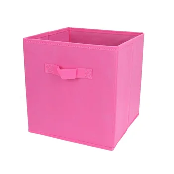 

Pink Fabric Cube Storage Bins, Foldable, Premium Quality Collapsible Baskets, Closet Organizer Drawers