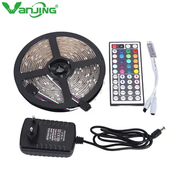 

Waterproof RGB LED Strip 5M 150LEDS 5050 SMD DC12V + 44Key IR Remote Controller + 12V 2A Power Adapter Flexible LED Light Strip