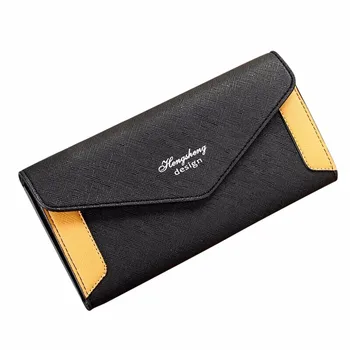 

Fashion Women's Wallet Coin Purse Cross Pattern Buckle Tri-Fold Wallet Long Handle Wallet color square package Dropship Y425