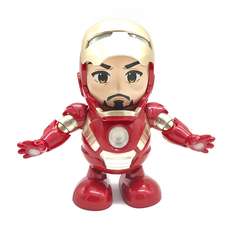 

New Hot Marvel Avenger Steel Machine Man Dancing Robot Light Electric Music Toy Marvel Series Electric Iron Man Robot Kid Gifts