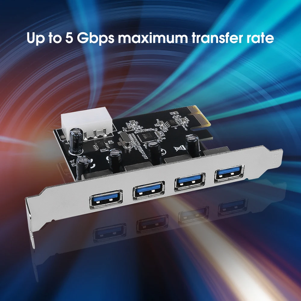 Плата расширения kebidumei PCI E на USB 3 0 4 порта 5 Гбит/с|Платы расширения| |