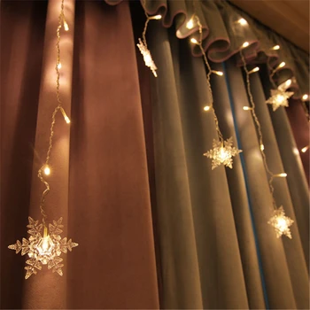 

1.5M 48Leds 220V Christmas Tree Snow Flakes Led String Fairy Light Xmas Party Home Wedding Garden Garland Christmas Decorations