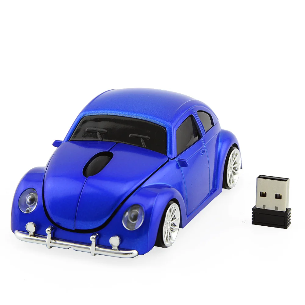 Беспроводная компьютерная мышь классная Спортивная Автомобильная форма мыши 1600 dpi оптическая PC игровая мышь с usb-приемником для ноутбука планшета - Цвет: Синий